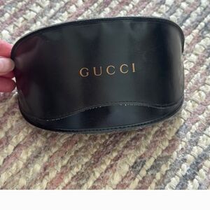 Gucci Black Leather Large Sunglasses Case